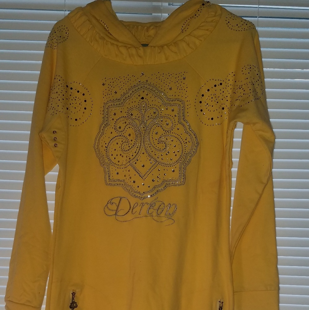 Hooded Yellow shirt dress
